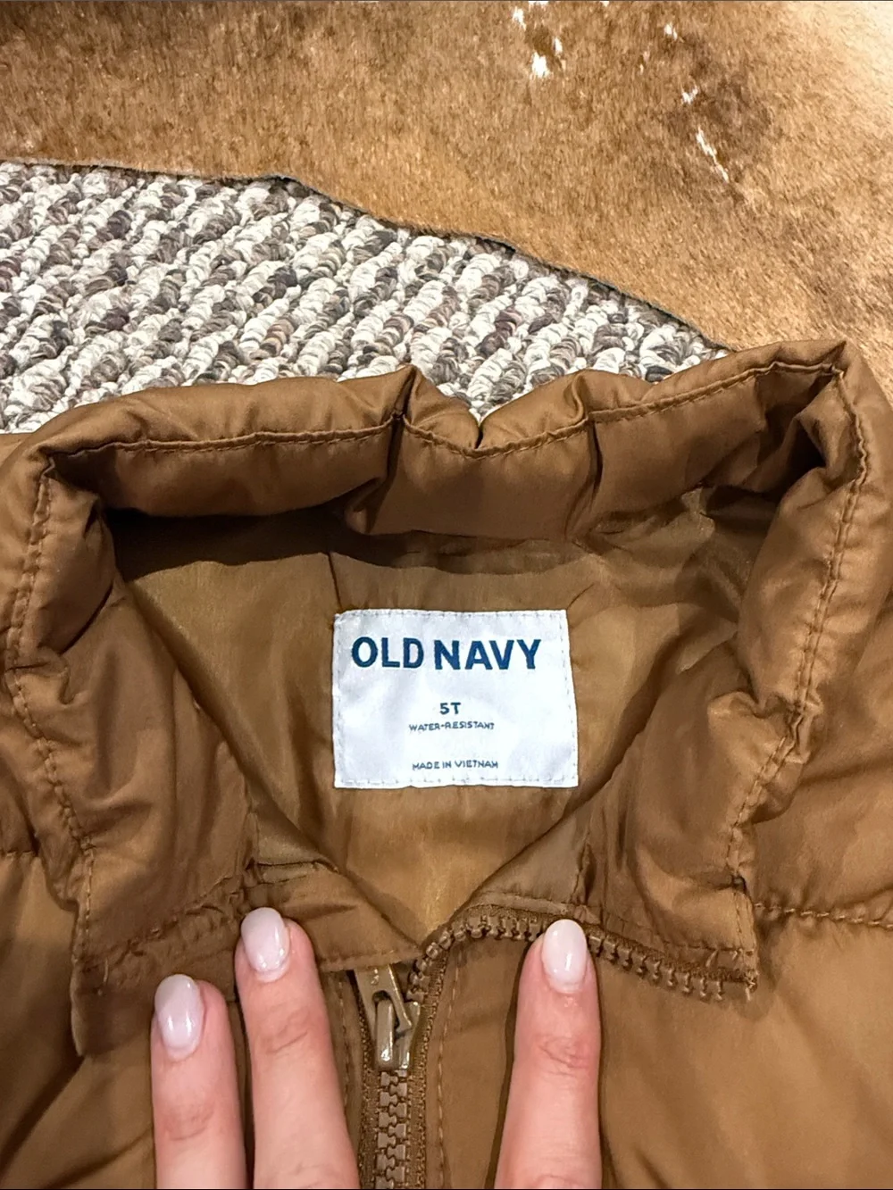 Old Navy Tan Quilted Puffer Vest for Kids